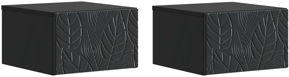 Sieninis naktinis staliukas 2 vnt. Juoda 49 x 34,5 x 20 cm