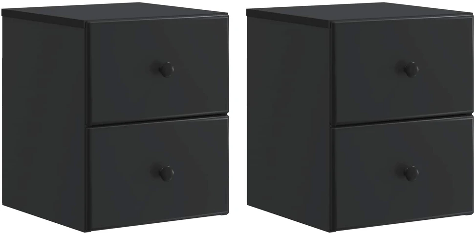 Sieninis naktinis staliukas 2 vnt. Juoda 34,5 x 33 x 40 cm