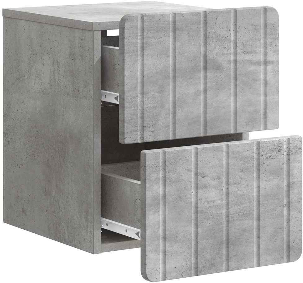 Sieninis naktinis staliukas Betono pilka 33 x 34,5 x 43 cm
