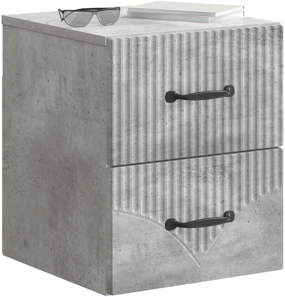 Sieninis naktinis staliukas Betono pilka 34,5 x 33 x 40 cm