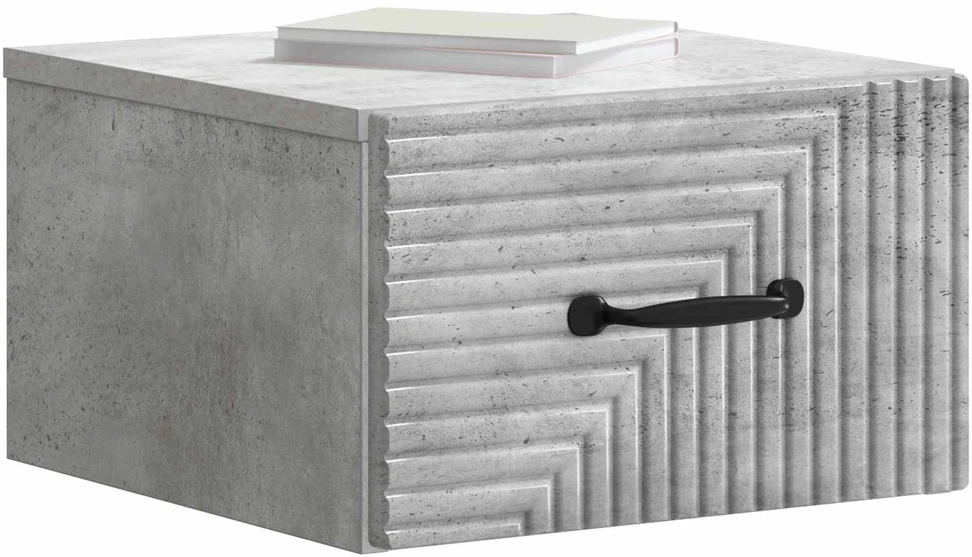 Sieninis naktinis staliukas Betono pilka 34,5 x 33 x 20 cm