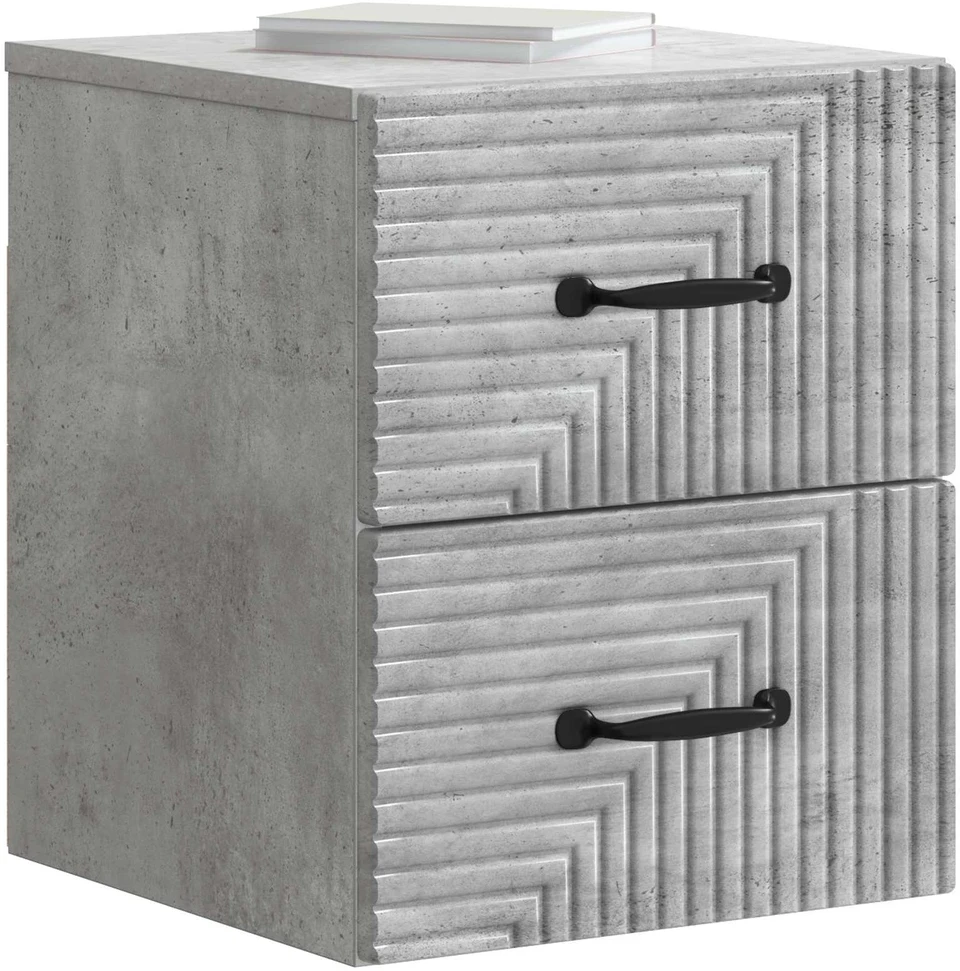 Sieninis naktinis staliukas Betono pilka 34,5 x 33 x 40 cm