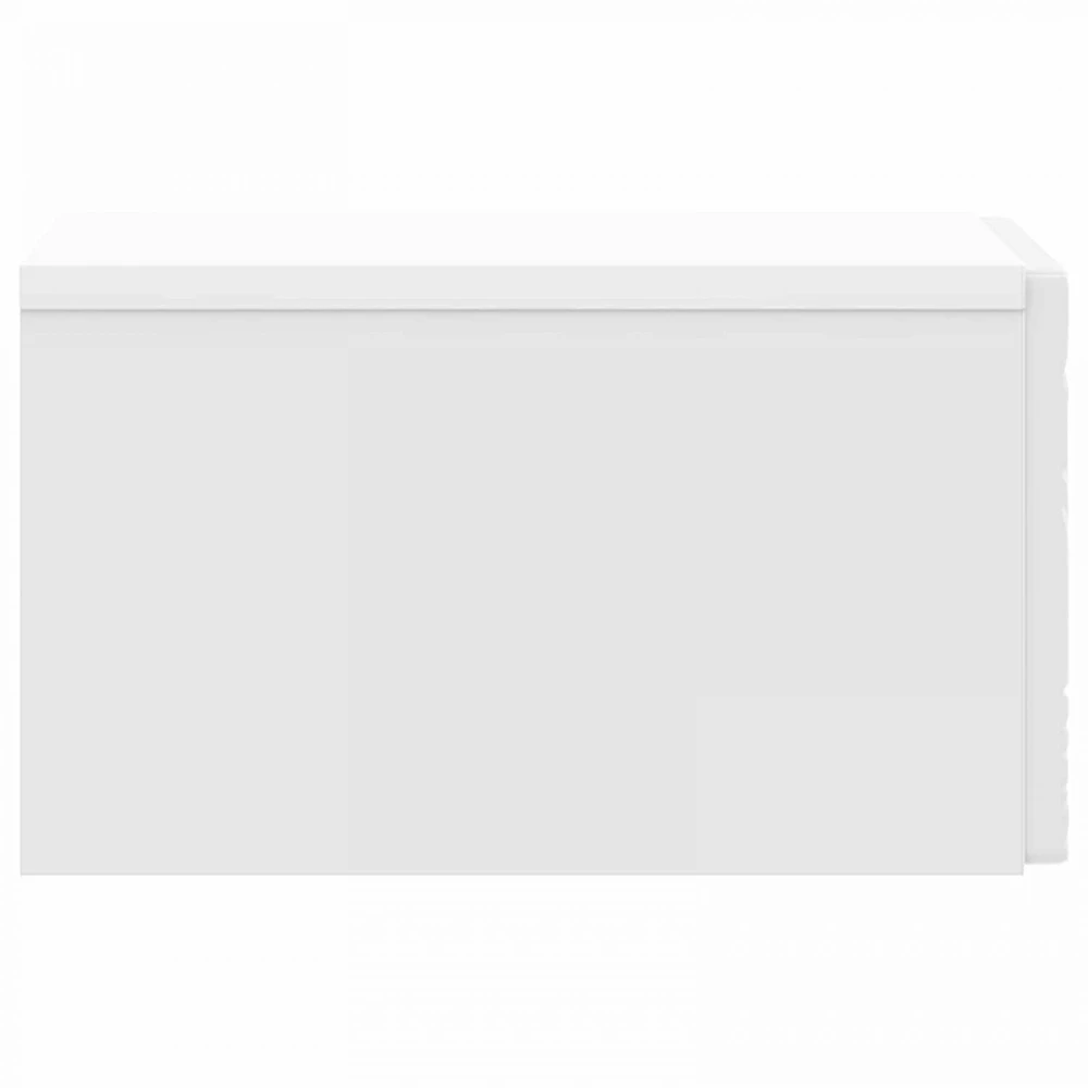 Sieninis naktinis staliukas Itin blizgi balta 49 x 34,5 x 20 cm