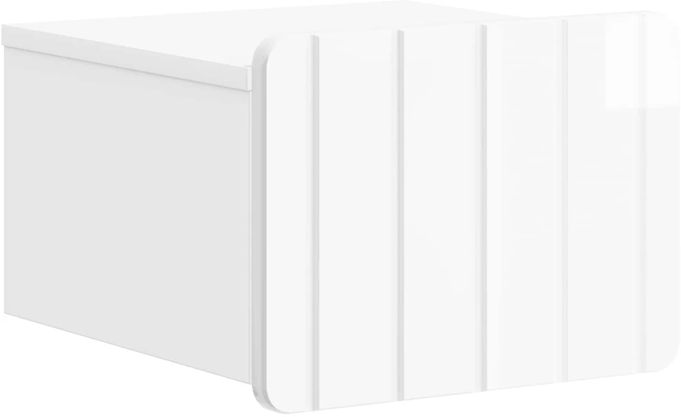 Sieninis naktinis staliukas Itin blizgi balta 33 x 34,5 x 24 cm