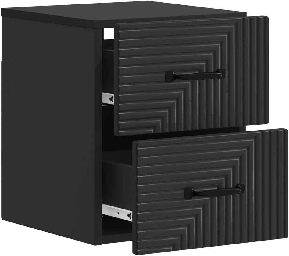 Sieninis naktinis staliukas su stalčių Juoda 34,5 x 33 x 40 cm