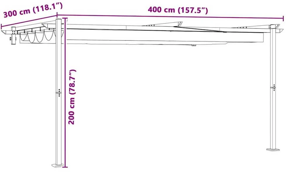 Pavėsinė 400 x 300 x 200 cm Antracito Poliesteris