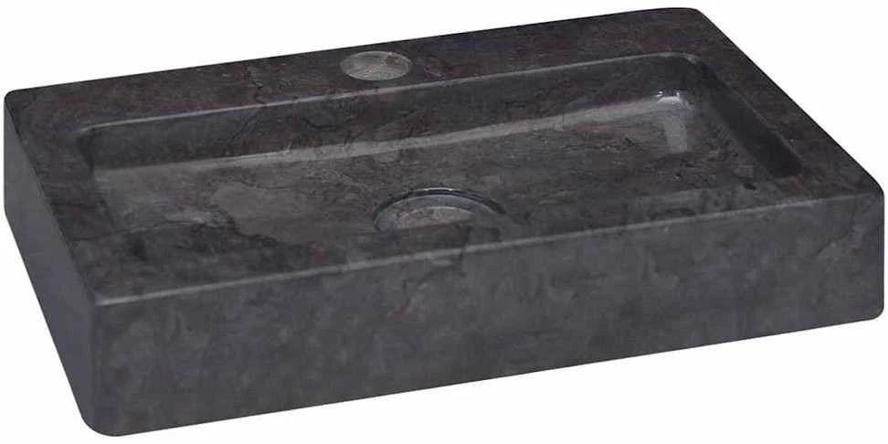 Sieninis praustuvas, juodas, 38x24x6,5cm, marmuras