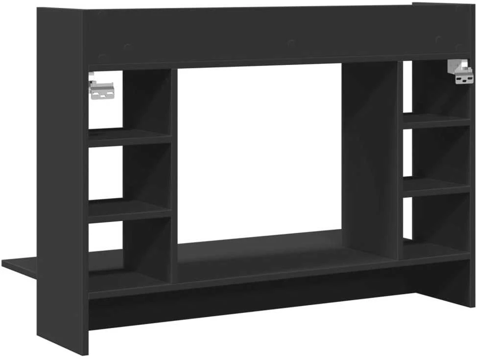Sieninis rašomasis stalas, juodas, 105x48x75cm, mediena