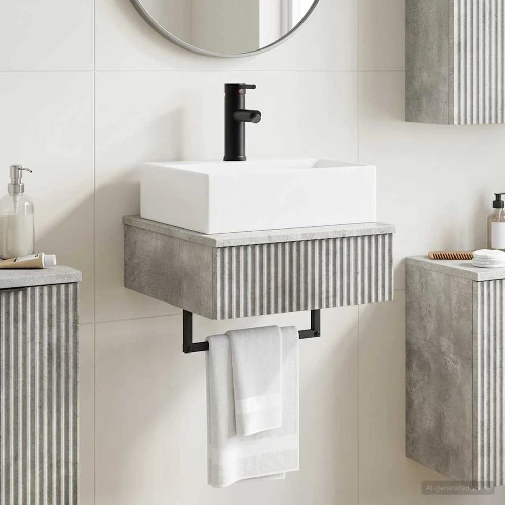 Sieninis skalbimo kriauklė Betono pilka 40 x 41 x 39 cm