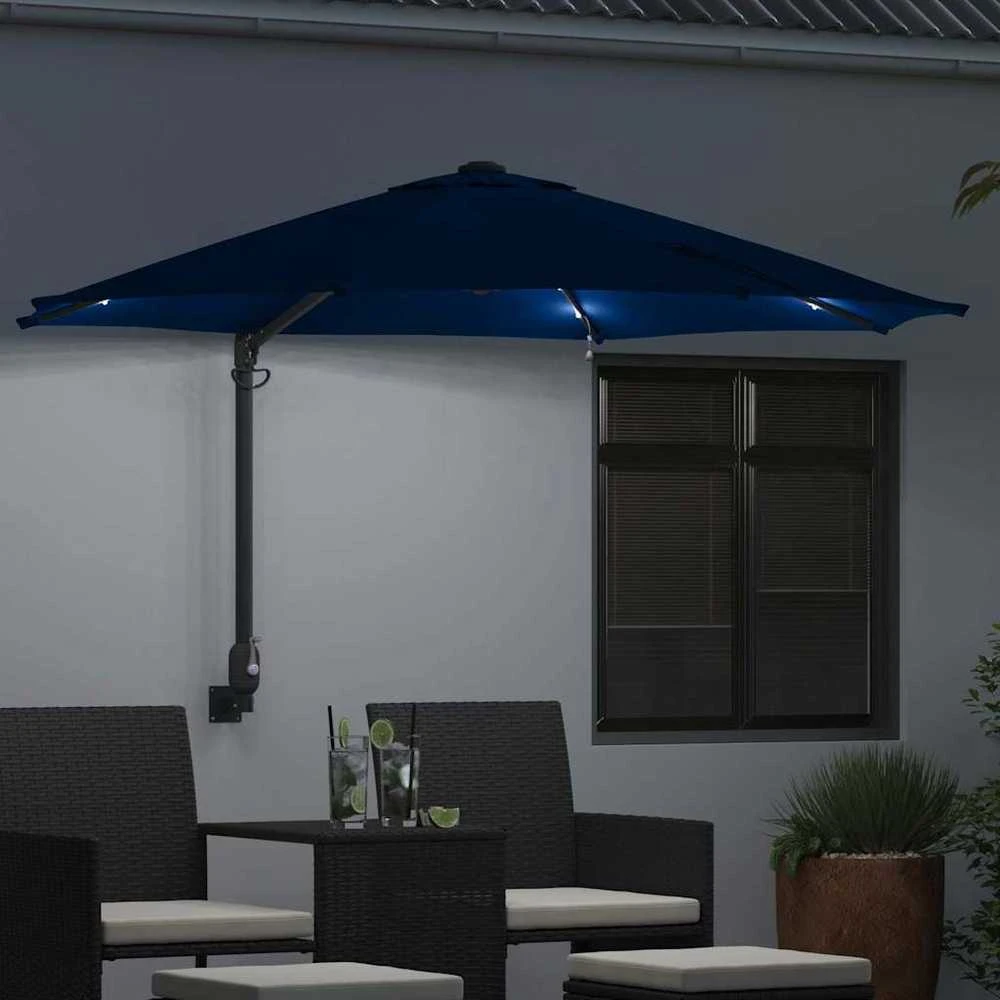 Sodo skėtis 248 x 248 x 148 cm Poliesteris ir plienas Azurblau