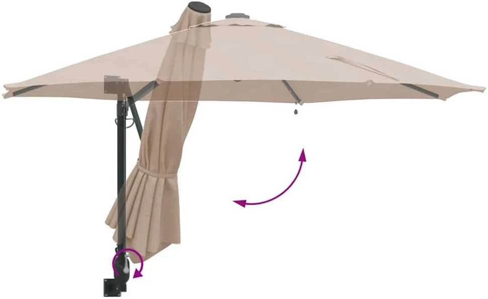 Sodo skėtis 248 x 248 x 148 cm Poliesteris ir plienas Tortora
