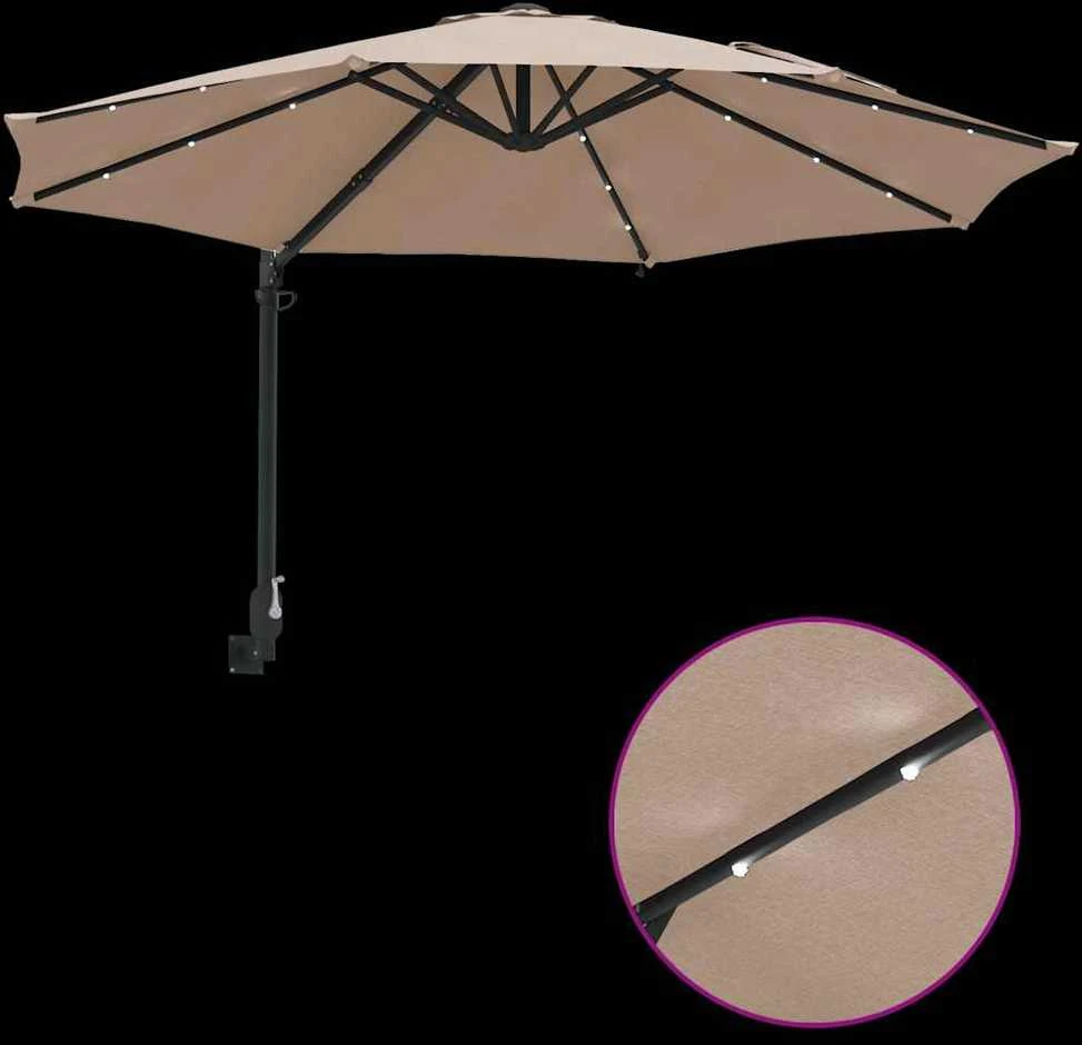 Sodo skėtis 248 x 248 x 148 cm Poliesteris ir plienas Tortora