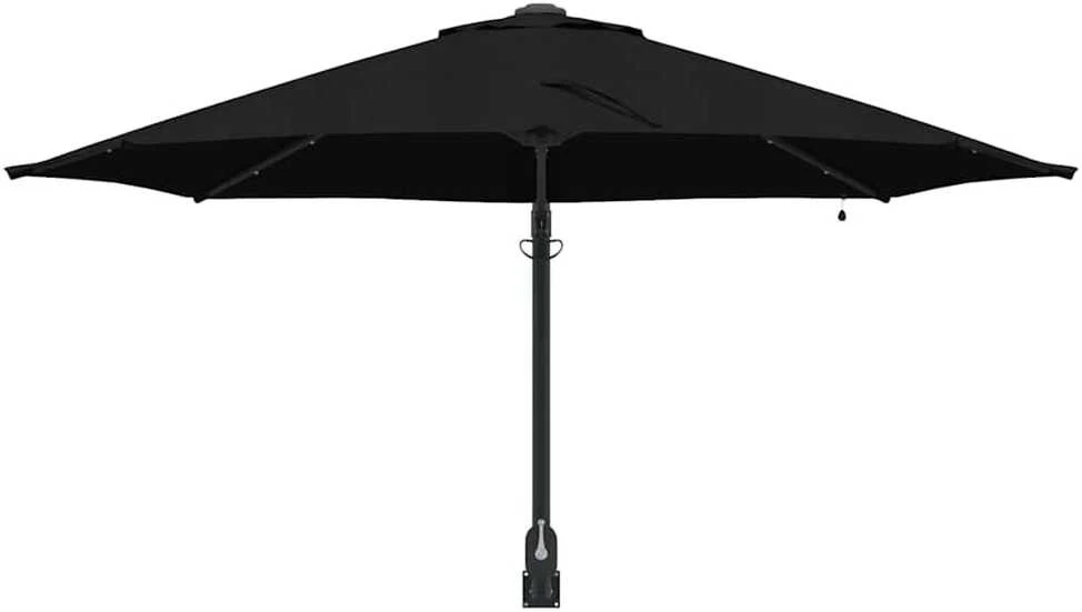 Sodo skėtis 248 x 248 x 148 cm Poliesteris ir plienas Juoda