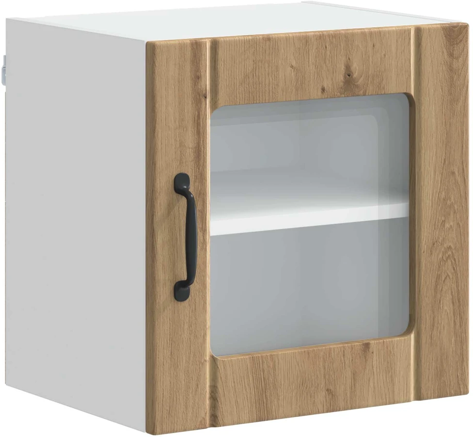 Sieninis stiklinis kabinetas LUCCA 2 vnt. Artisano ąžuolo