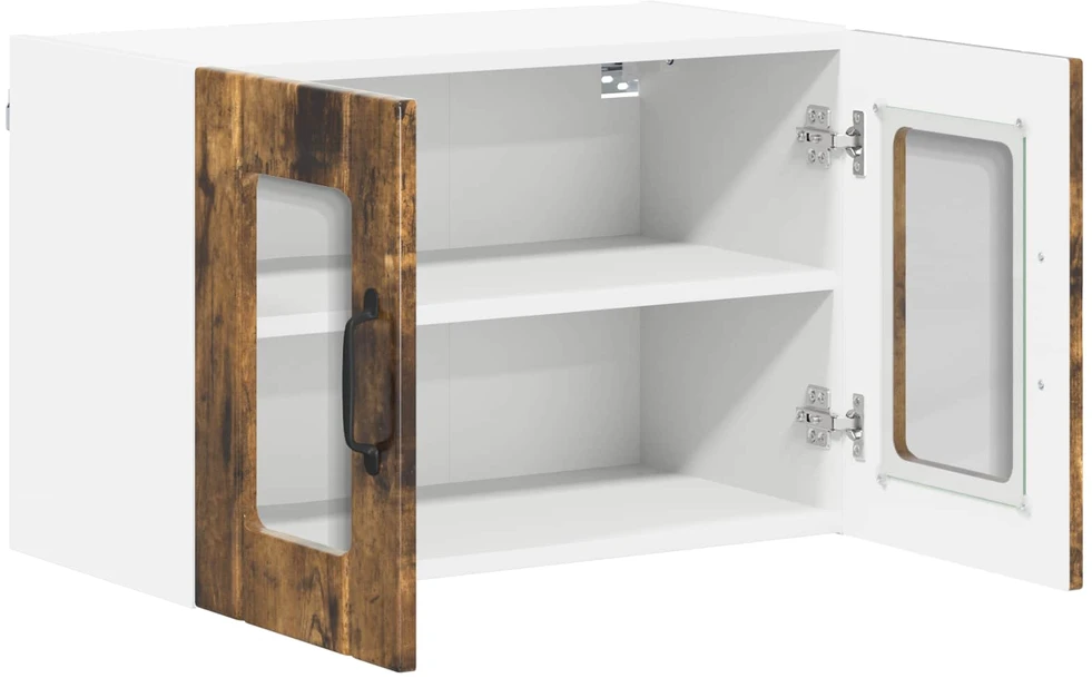Sieninis stiklinis kabinetas LUCCA 2 vnt. Dūminio ąžuolo