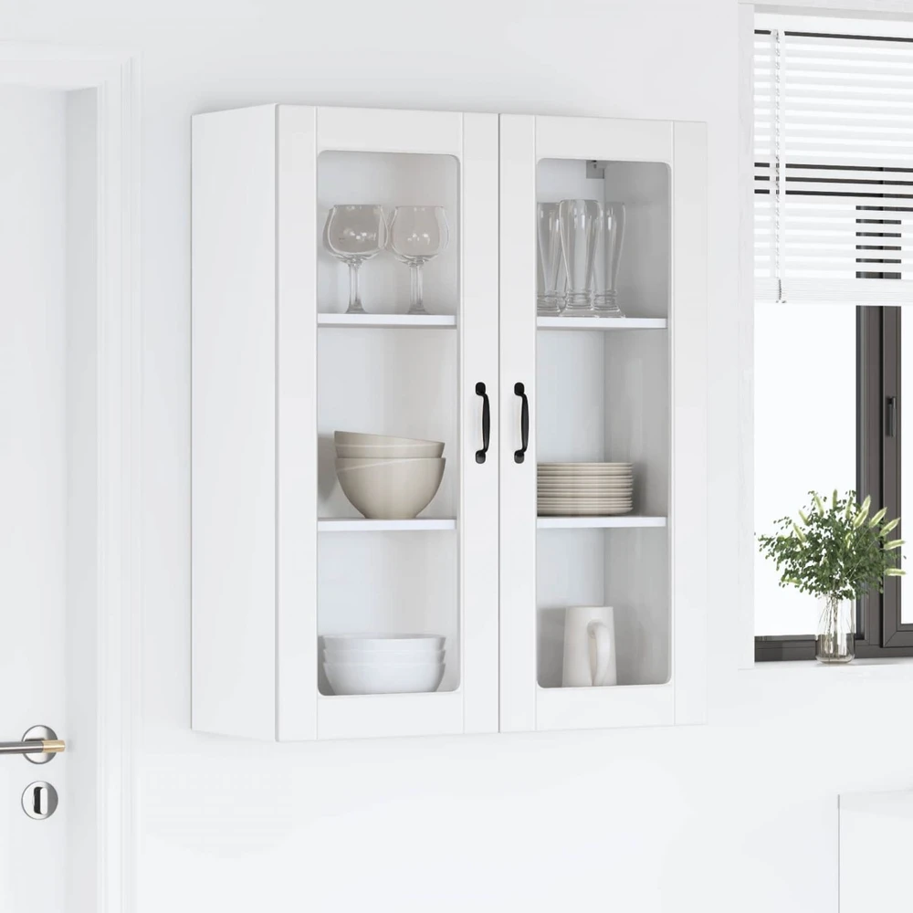 Sieninis stiklinis kabinetas LUCCA Balta 80 x 31 x 100 cm