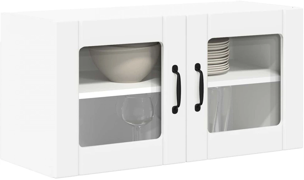 Sieninis stiklinis kabinetas LUCCA Balta 80 x 31 x 40 cm
