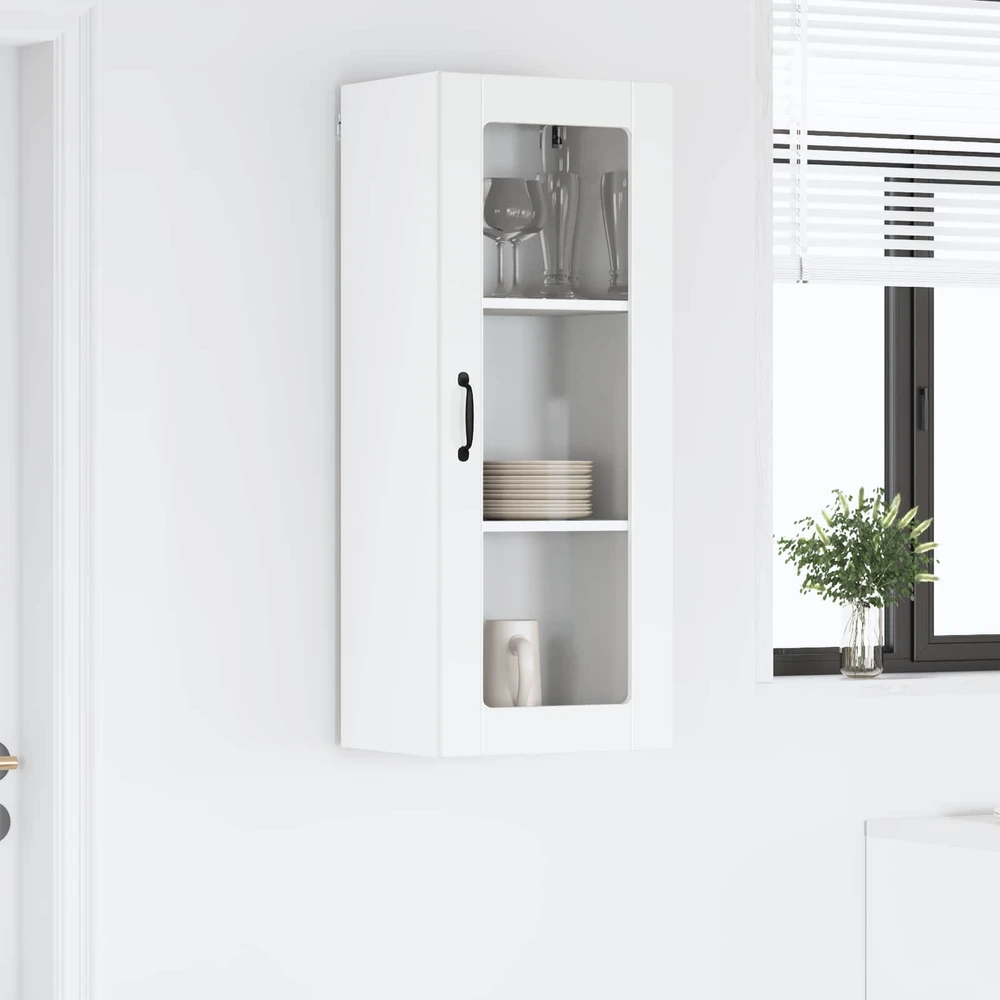 Sieninis stiklinis kabinetas LUCCA Balta 40 x 31 x 100 cm