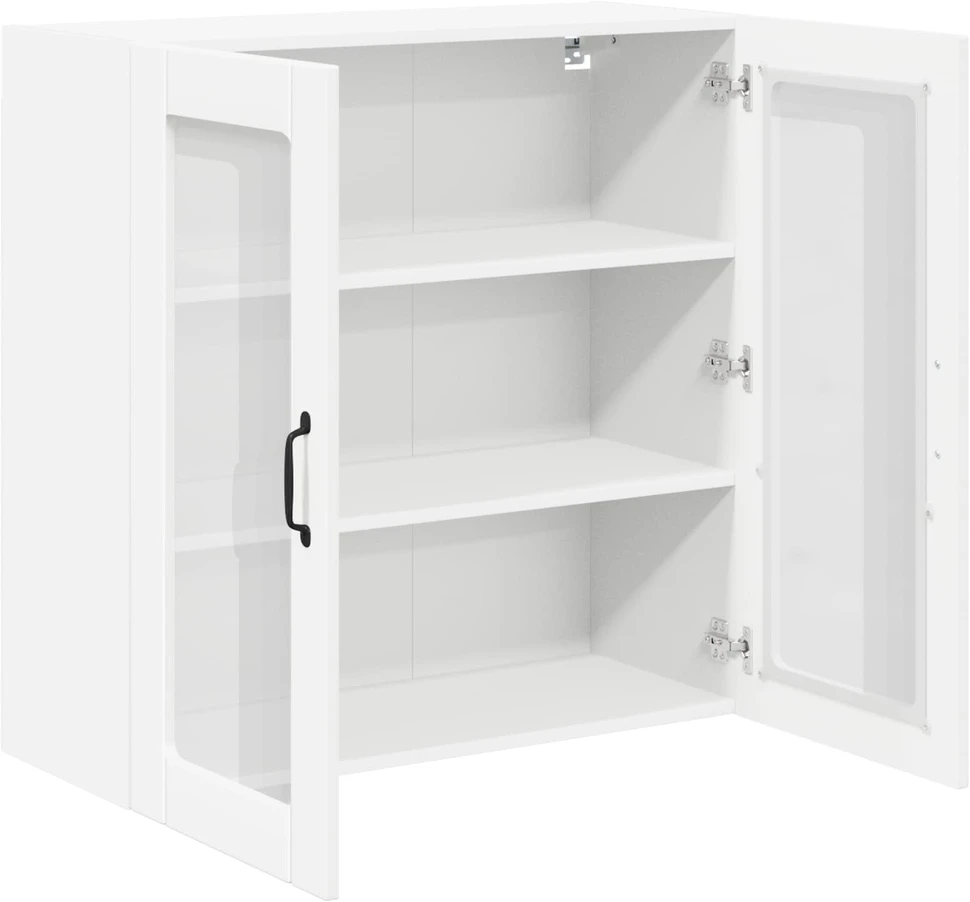 Sieninis stiklinis kabinetas LUCCA Balta 80 x 31 x 80 cm