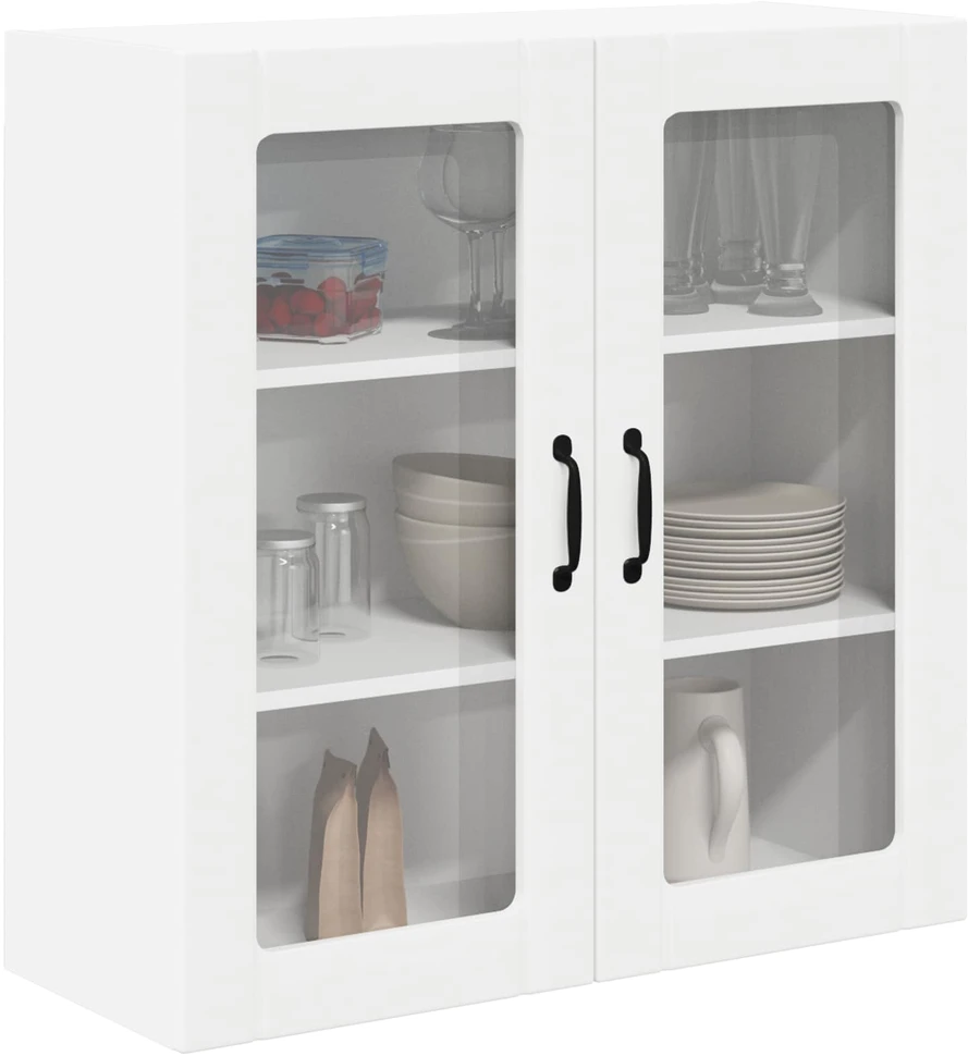 Sieninis stiklinis kabinetas LUCCA Balta 80 x 31 x 80 cm
