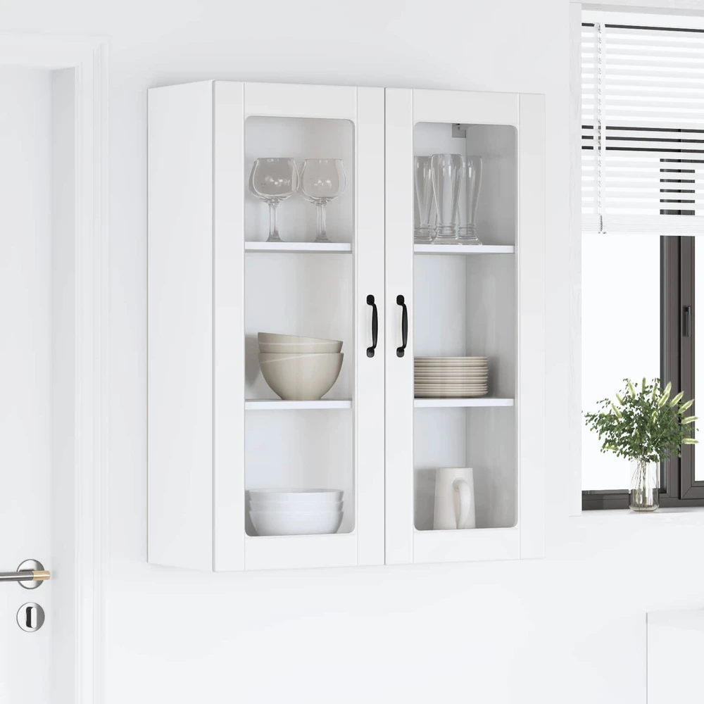 Sieninis stiklinis kabinetas LUCCA Balta 80 x 31 x 100 cm
