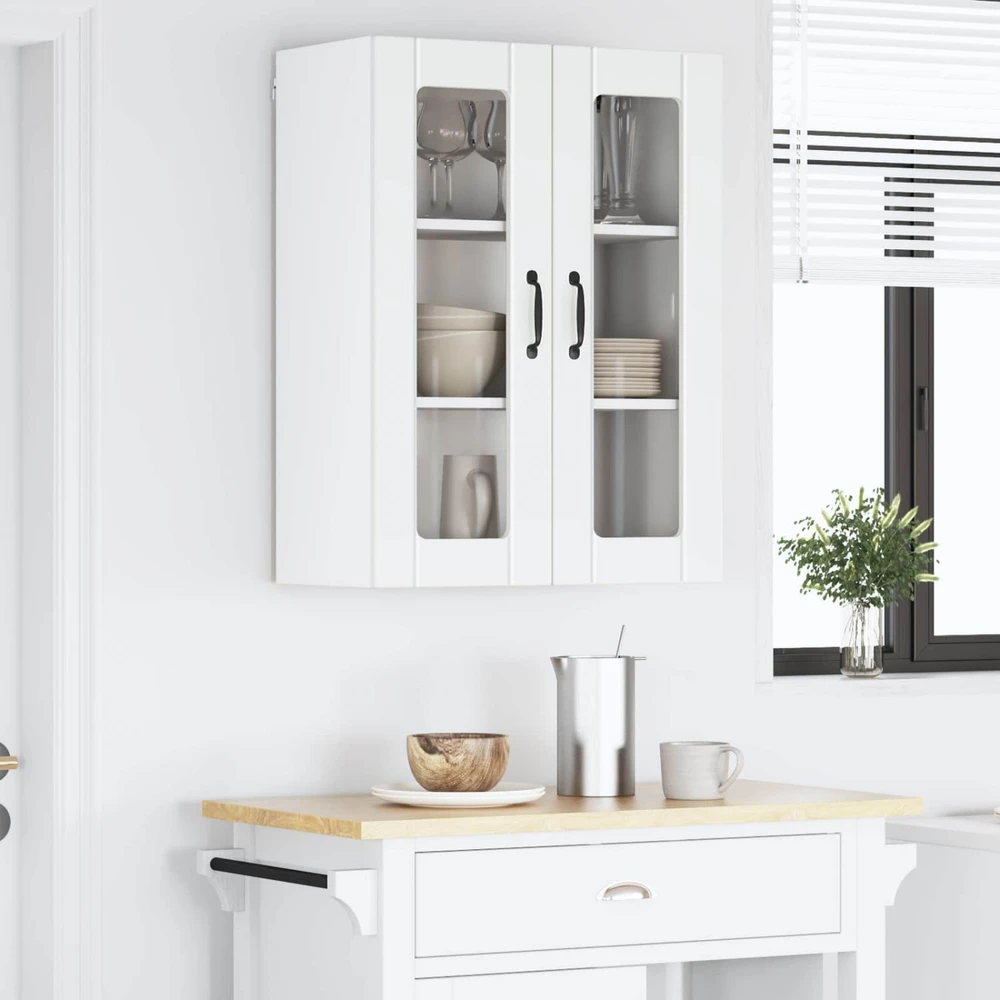 Sieninis stiklinis kabinetas LUCCA Balta 60 x 31 x 80 cm