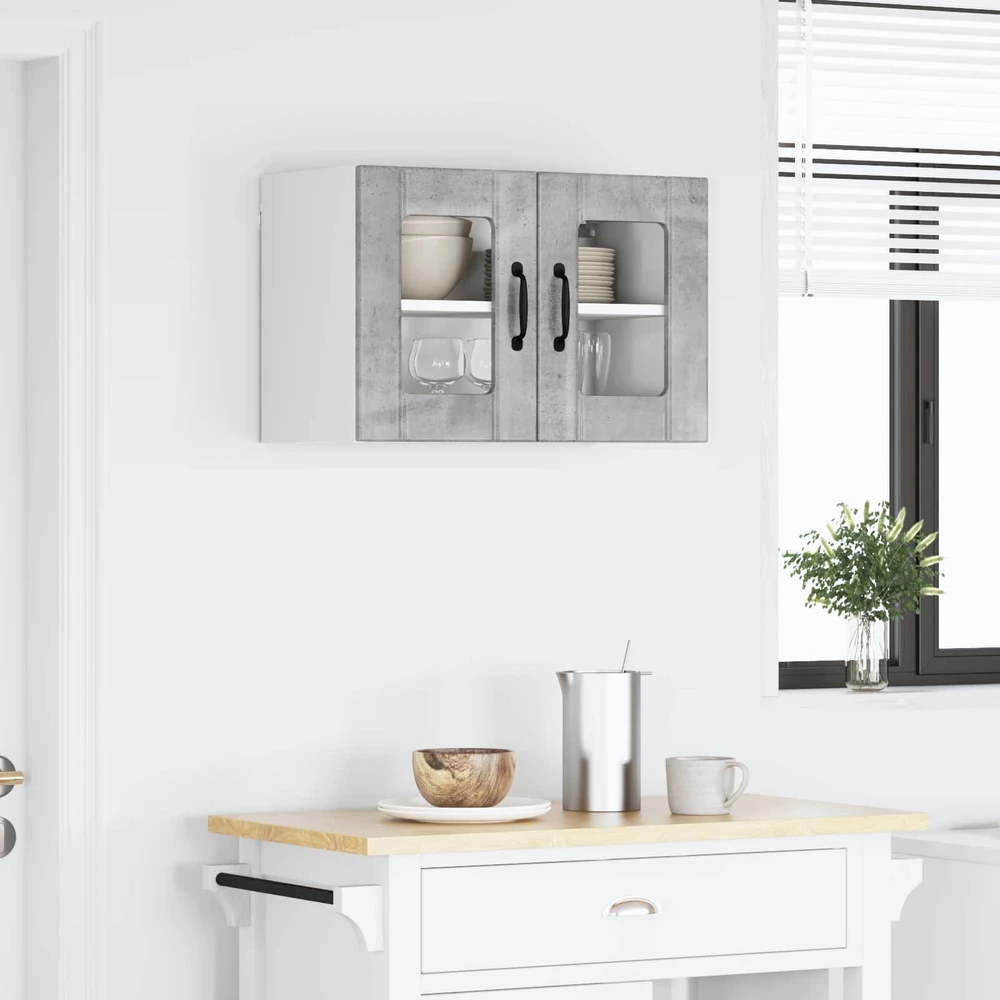 Sieninis stiklinis kabinetas LUCCA Betono pilka 60 x 31 x 40 cm