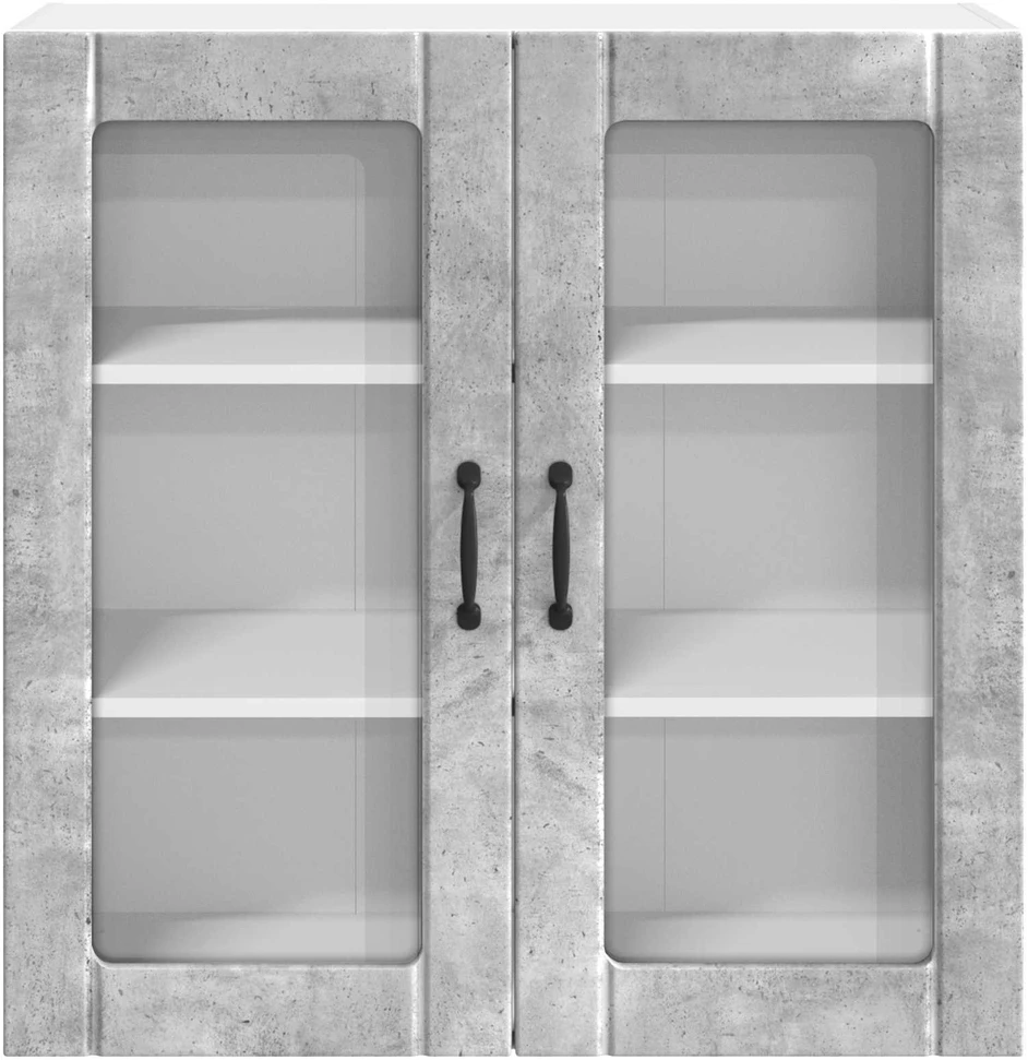 Sieninis stiklinis kabinetas LUCCA Betono pilka 80 x 31 x 80 cm
