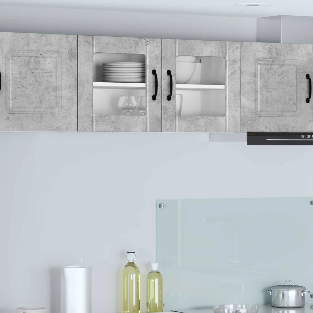 Sieninis stiklinis kabinetas LUCCA Betono pilka 80 x 31 x 40 cm