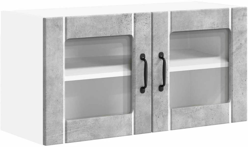 Sieninis stiklinis kabinetas LUCCA Betono pilka 80 x 31 x 40 cm