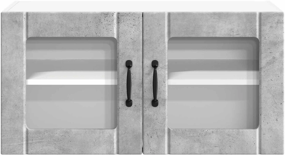 Sieninis stiklinis kabinetas LUCCA Betono pilka 80 x 31 x 40 cm