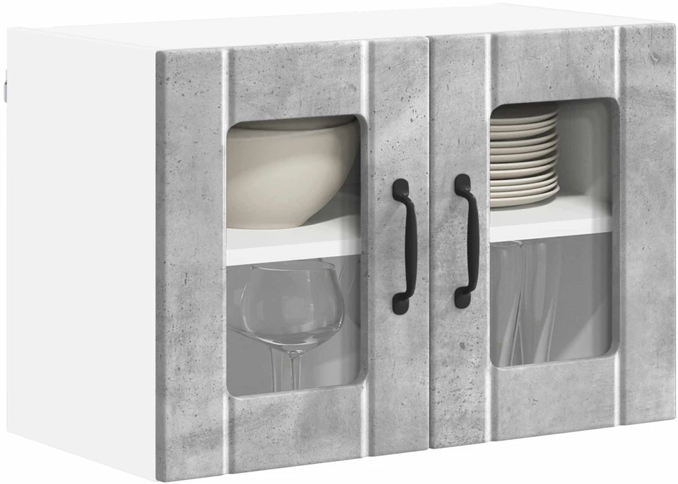 Sieninis stiklinis kabinetas LUCCA Betono pilka 60 x 31 x 40 cm