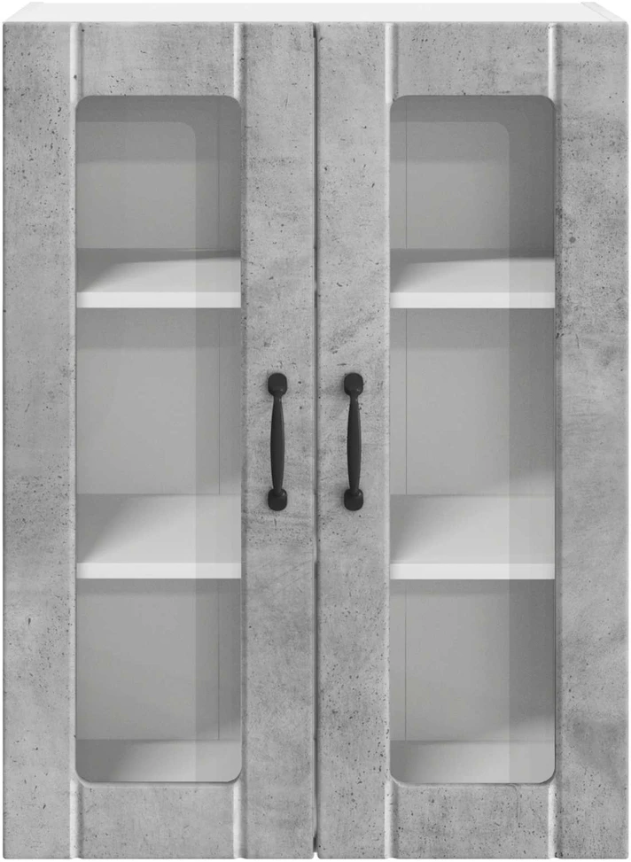 Sieninis stiklinis kabinetas LUCCA Betono pilka 60 x 31 x 80 cm