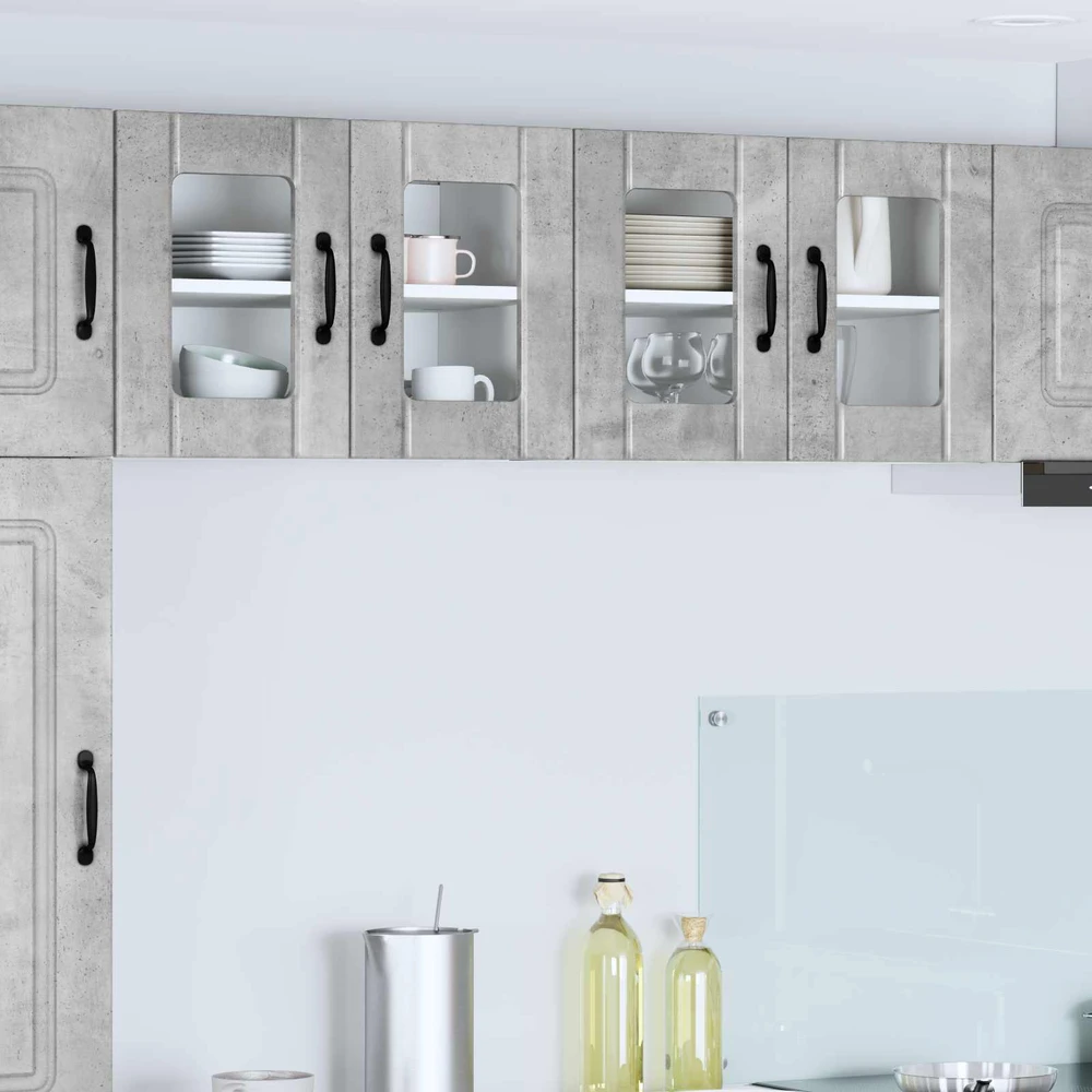 Sieninis stiklinis kabinetas LUCCA Betono pilka 60 x 31 x 40 cm