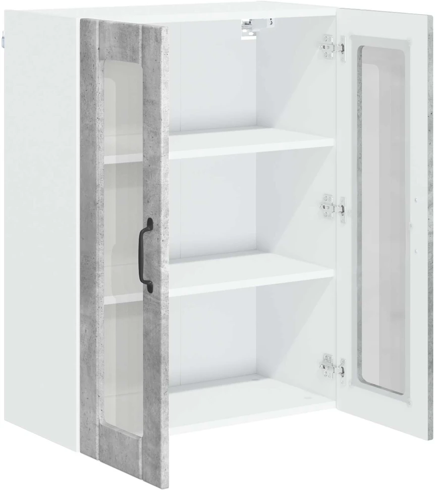 Sieninis stiklinis kabinetas LUCCA Betono pilka 60 x 31 x 80 cm