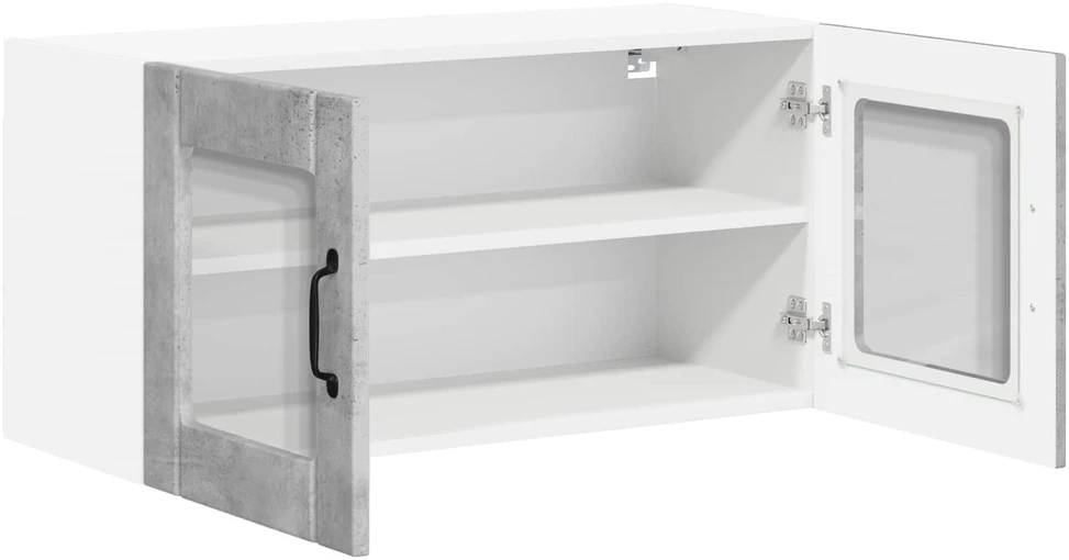 Sieninis stiklinis kabinetas LUCCA Betono pilka 80 x 31 x 40 cm