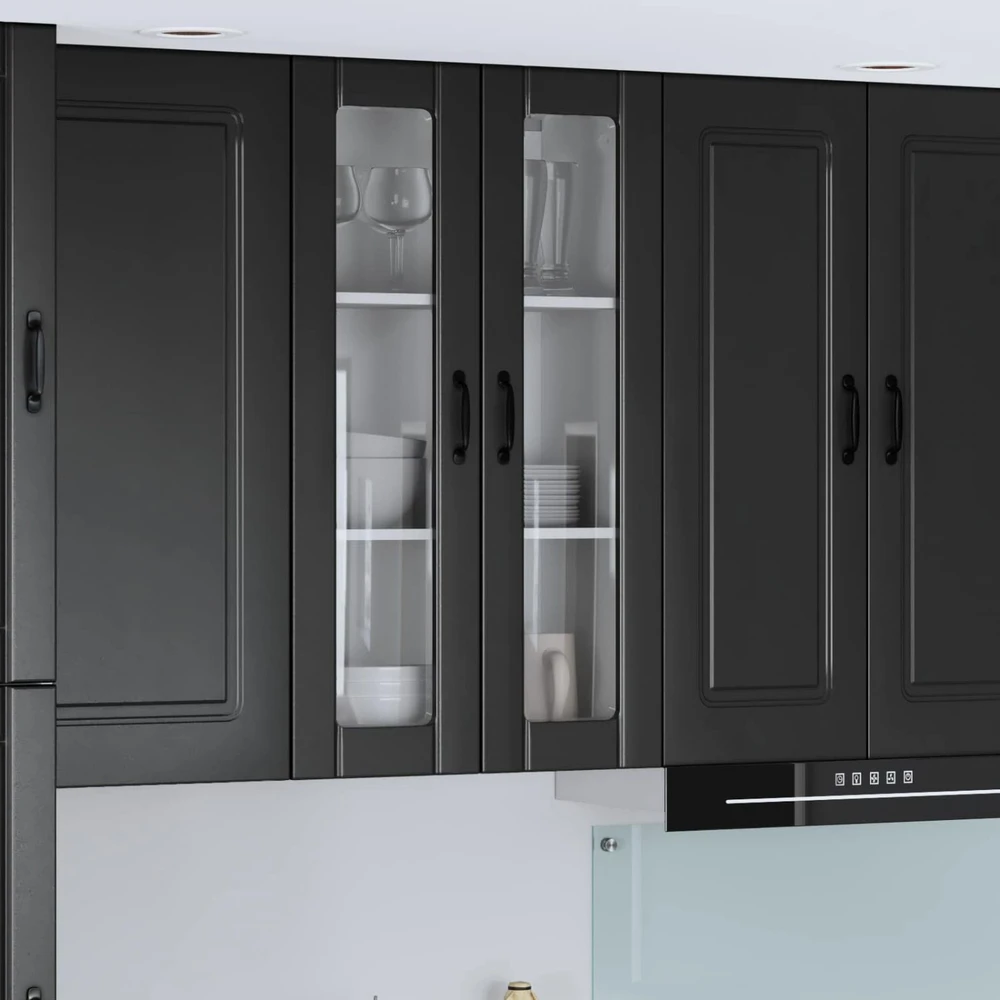 Sieninis stiklinis kabinetas LUCCA Juoda 60 x 31 x 100 cm