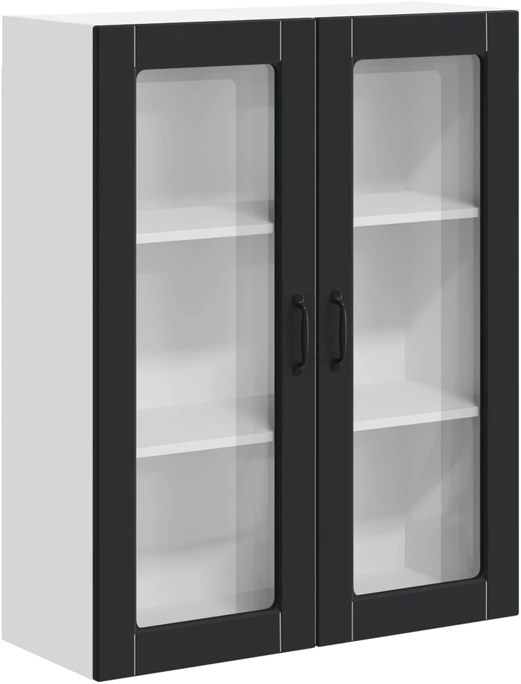 Sieninis stiklinis kabinetas LUCCA Juoda 80 x 31 x 100 cm