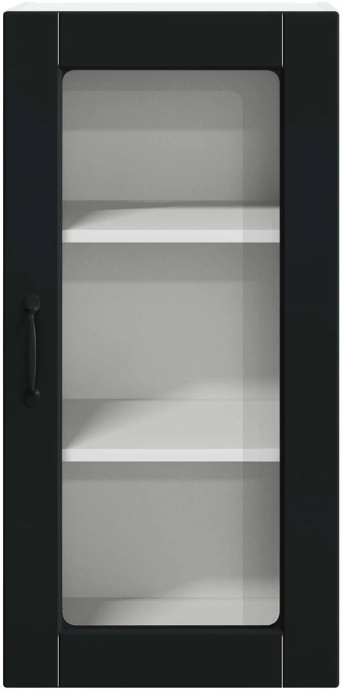 Sieninis stiklinis kabinetas LUCCA Juoda 40 x 31 x 80 cm