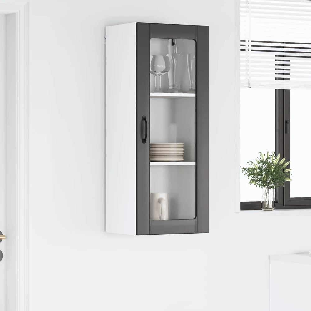 Sieninis stiklinis kabinetas LUCCA Juoda 40 x 31 x 100 cm