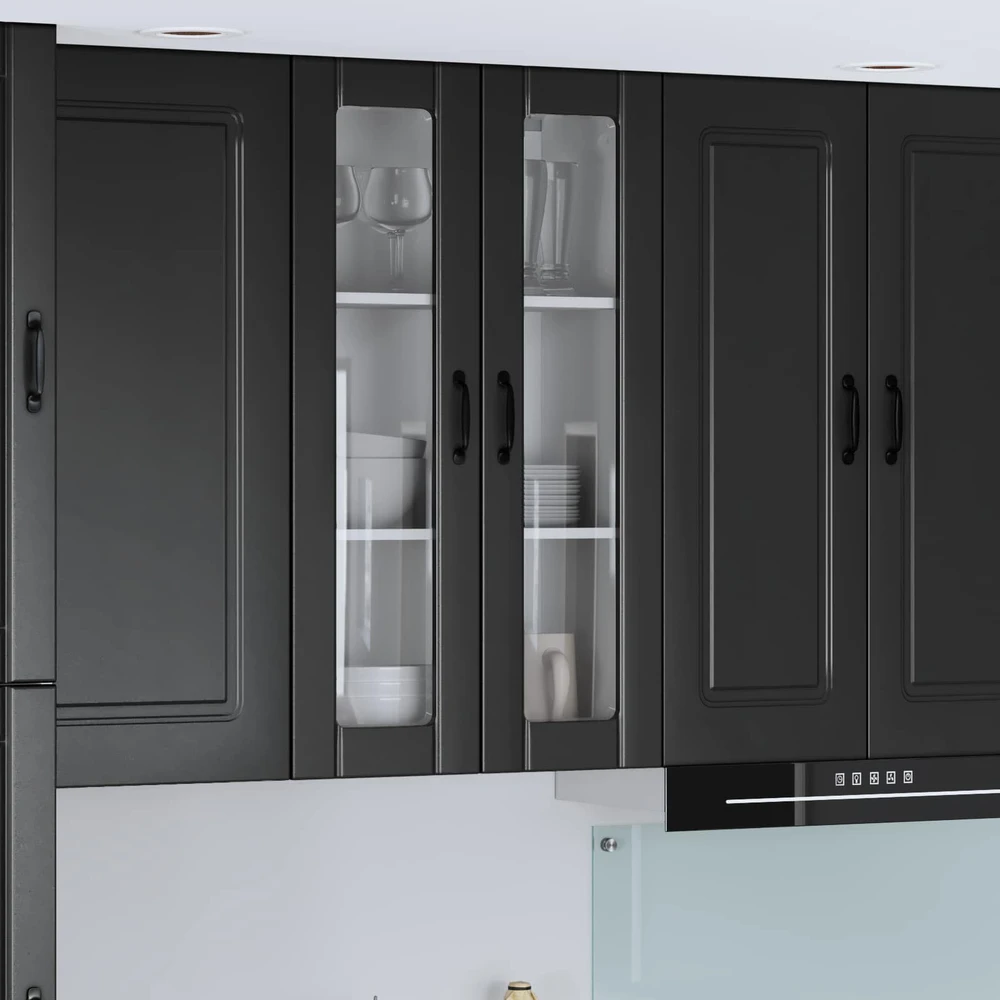 Sieninis stiklinis kabinetas LUCCA Juoda 60 x 31 x 100 cm