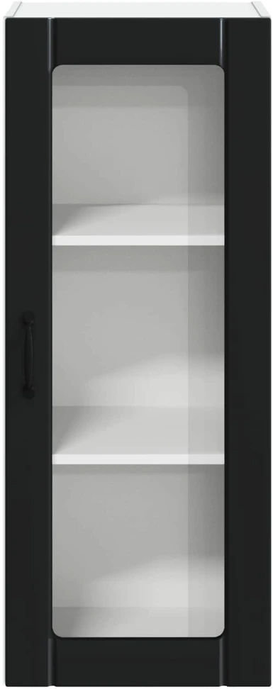 Sieninis stiklinis kabinetas LUCCA Juoda 40 x 31 x 100 cm