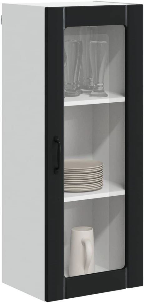Sieninis stiklinis kabinetas LUCCA Juoda 40 x 31 x 100 cm