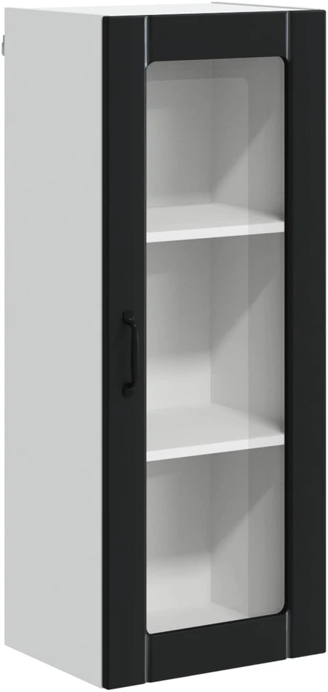 Sieninis stiklinis kabinetas LUCCA Juoda 40 x 31 x 100 cm