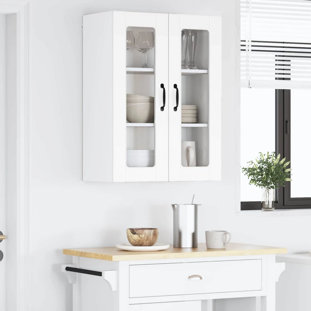Sieninis stiklinis kabinetas PORTO Balta 60 x 31 x 80 cm