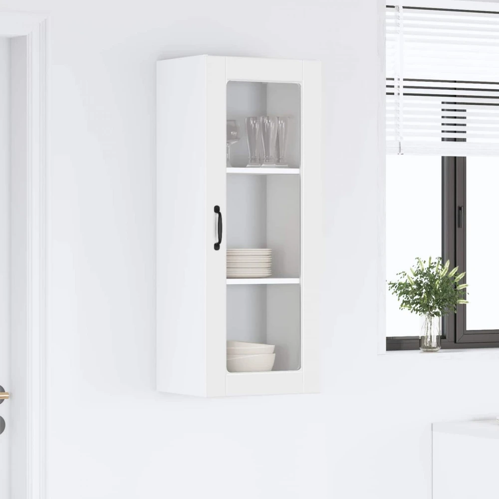 Sieninis stiklinis kabinetas PORTO Balta 40 x 31 x 100 cm