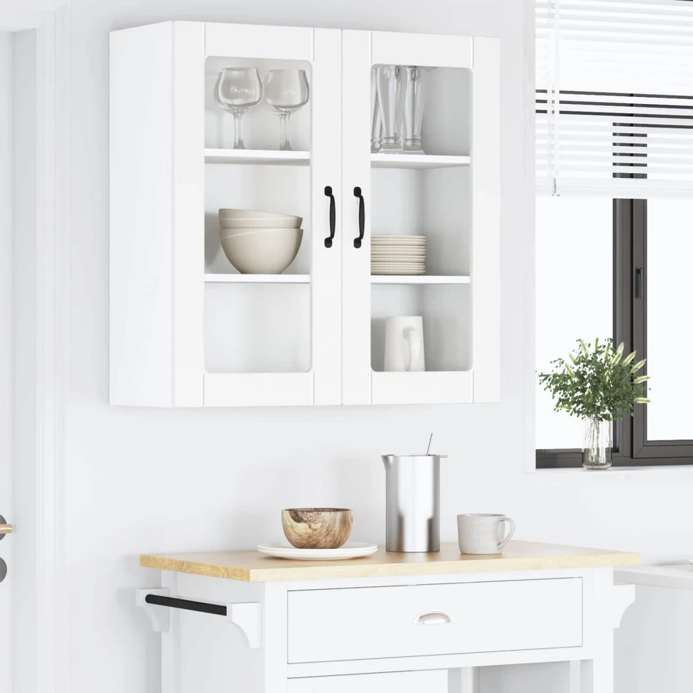 Sieninis stiklinis kabinetas PORTO Balta 80 x 31 x 80 cm
