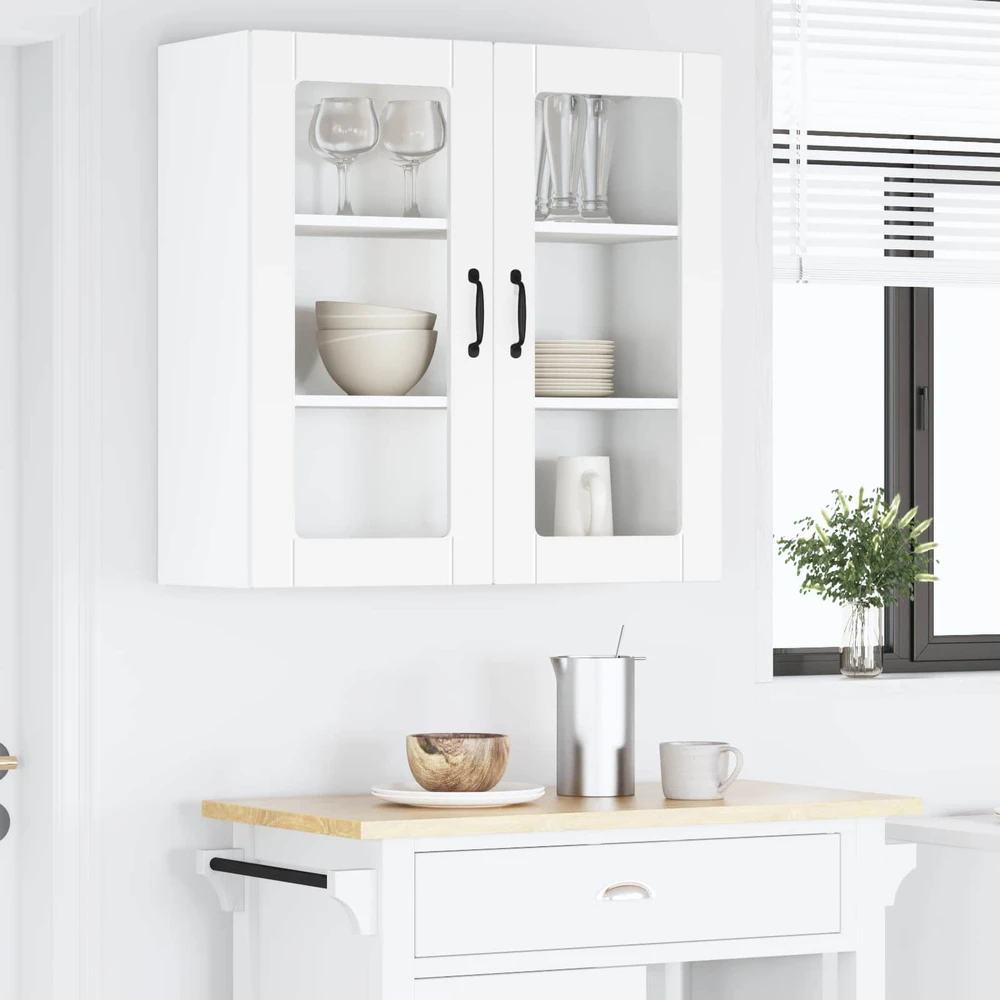 Sieninis stiklinis kabinetas PORTO Balta 80 x 31 x 80 cm