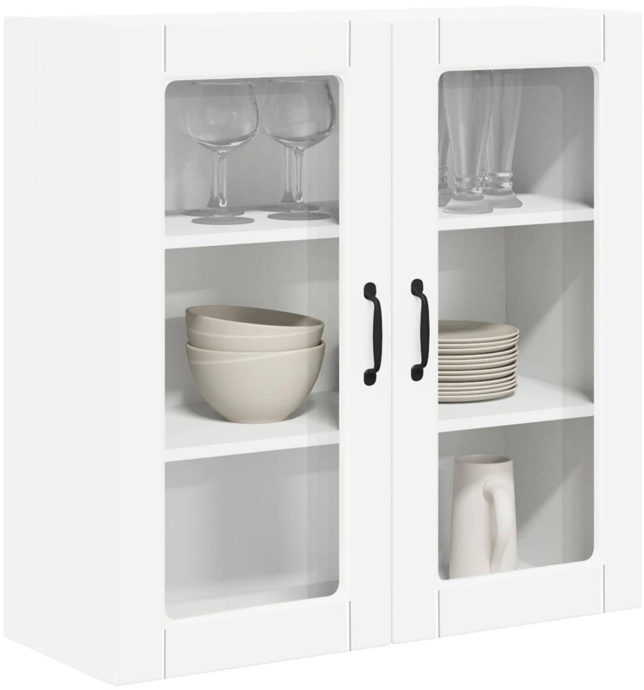 Sieninis stiklinis kabinetas PORTO Balta 80 x 31 x 80 cm