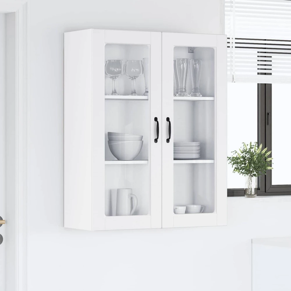 Sieninis stiklinis kabinetas PORTO Balta 80 x 31 x 100 cm